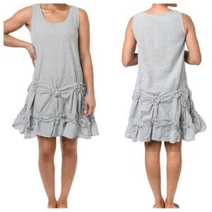 Tulip Matilda Tunic Dress Runway Winner 2021 Ticking Stripes Florets Size Large